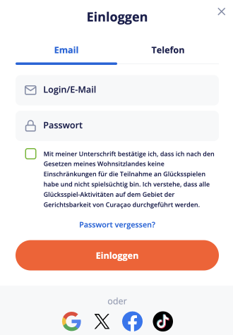 Login für Vulkan Vegas Casino
